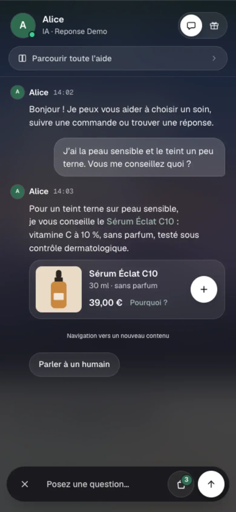 The open chat on mobile, smoked glass